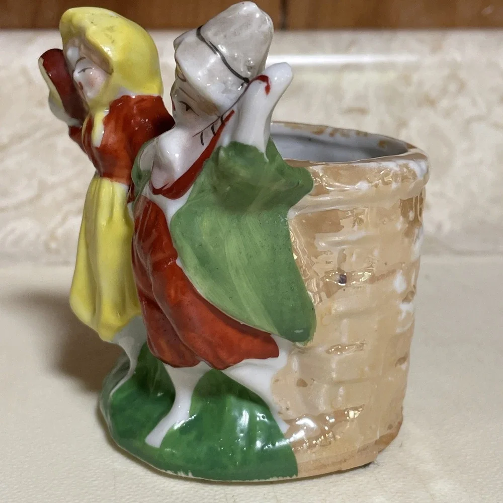 Vintage Iridescence Mini Planter‎ Whimsical Figurines Made In Occupied Japan